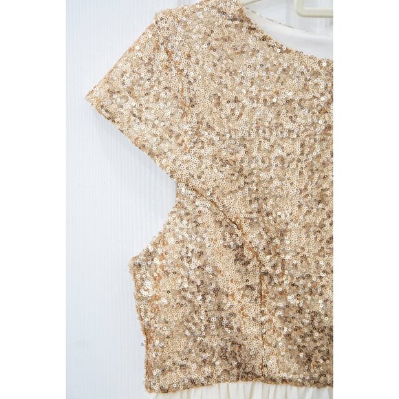 ASOS Maternity Gold Sequin and Ivory Midi Party Dress, size 14 - Picture 4 of 8